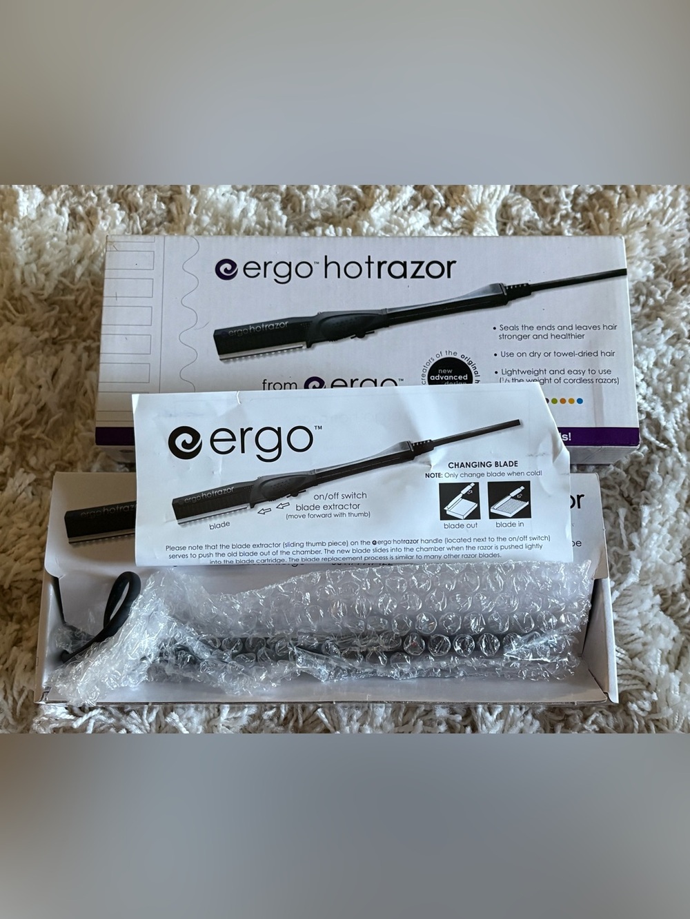 ERGO Professional Hot Razor – Heated Styling & Texturizing Tool NIB - Picture 2 of 8